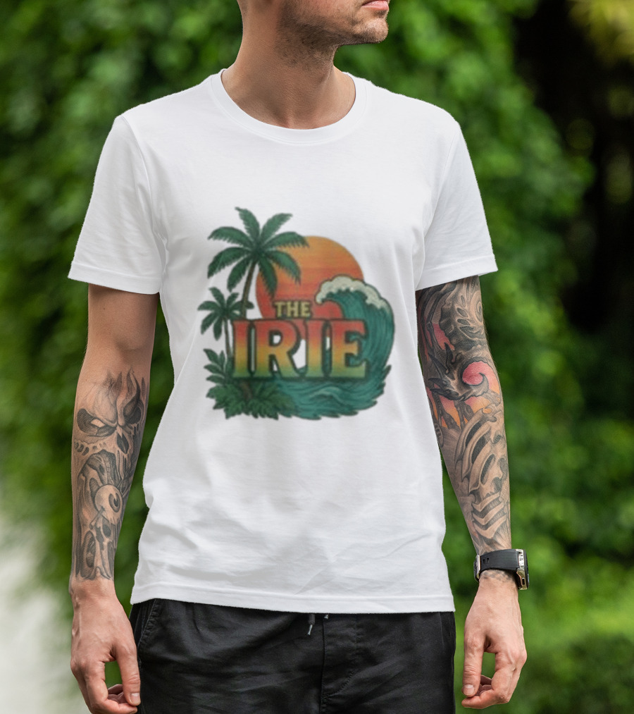 Tropical Palm Trees Sunset Wave Irie T-Shirt
