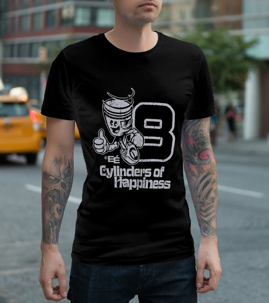 8 Cylinders Of Happiness Emoji Character Thumbs Up T-Shirt