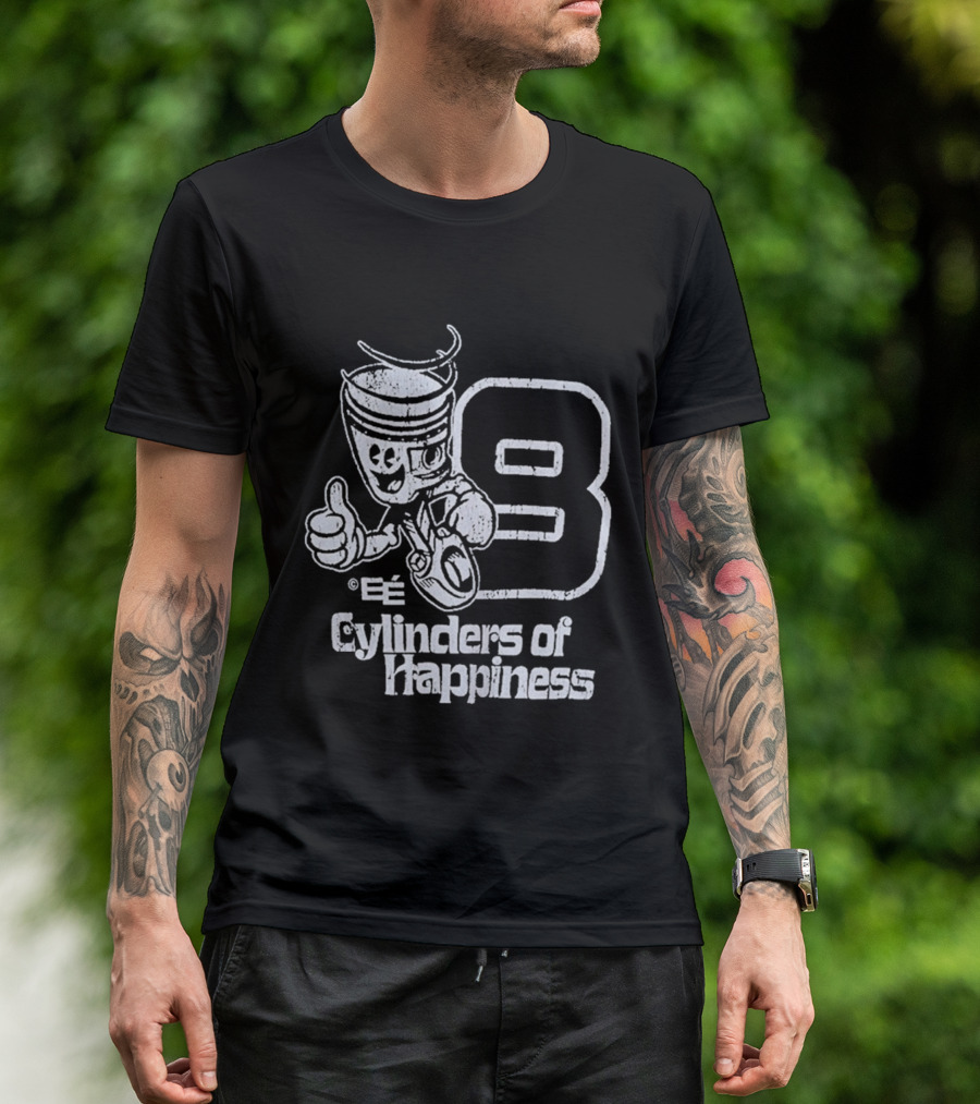 8 Cylinders Of Happiness Emoji Character Thumbs Up T-Shirt