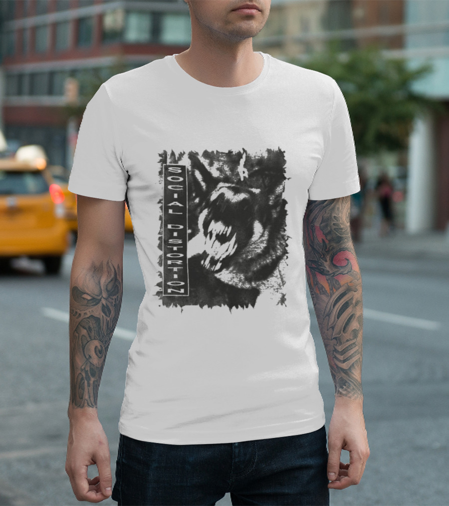 Social Distortion Dog Fight Skeleton Man Boxing Gloves T-Shirt