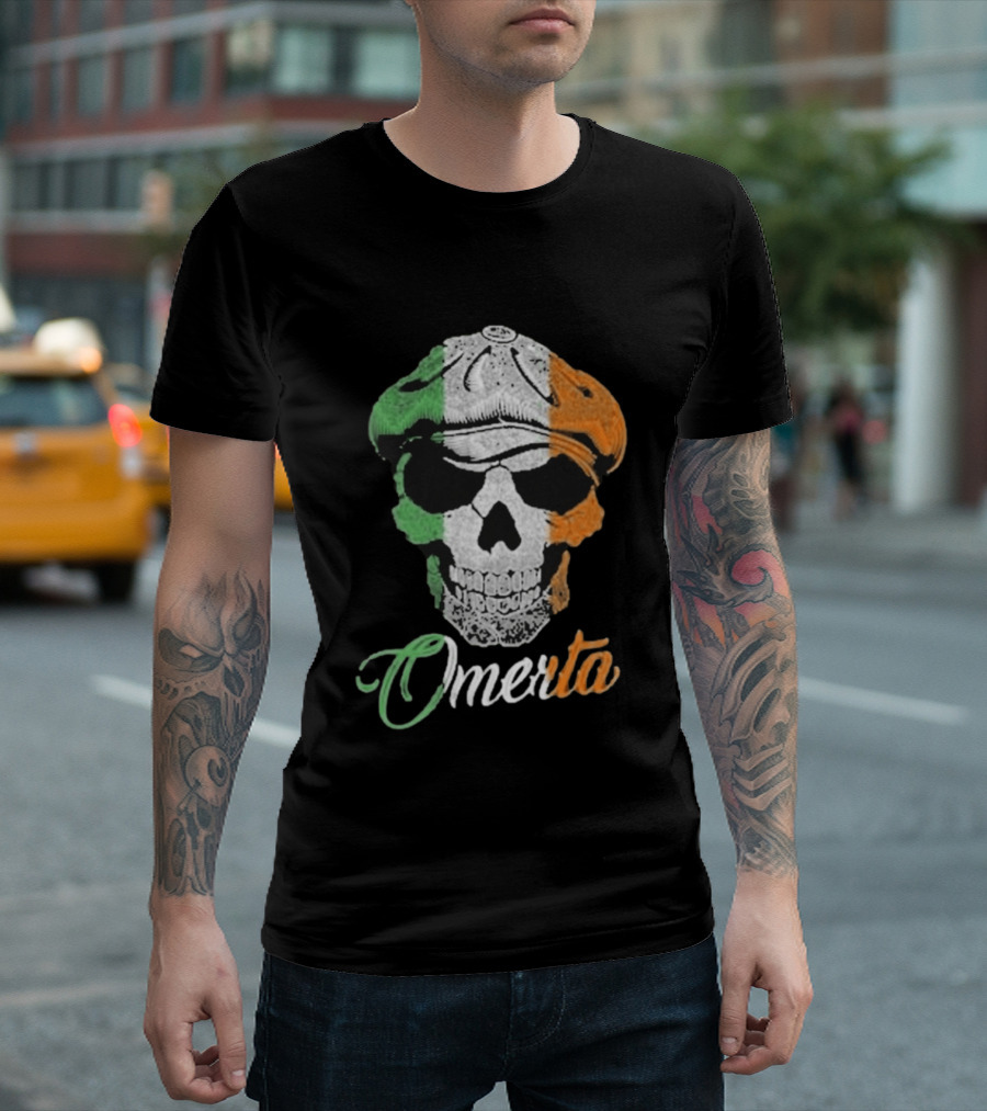 Omerta Irish Skull Tricolor Beret T-Shirt