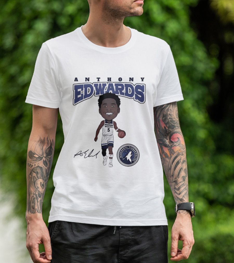Anthony Edwards Minnesota Timberwolves NBA Hardwood Comic T-Shirt