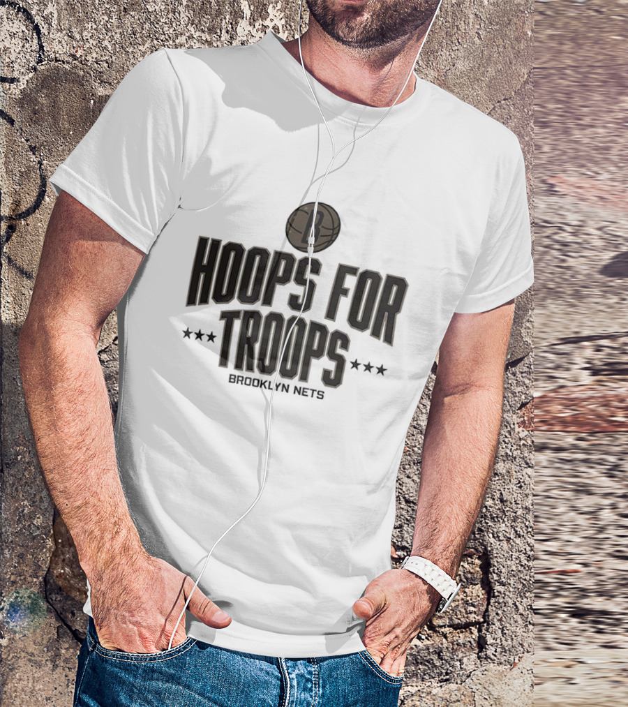 Brooklyn Nets Hoops For Troops 2025 NBA Basketball Event T-Shirt