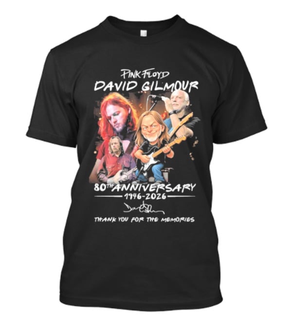Pink Floyd David Gilmour 80th Anniversary 1946 2026 Thank You For The Memories T-Shirt