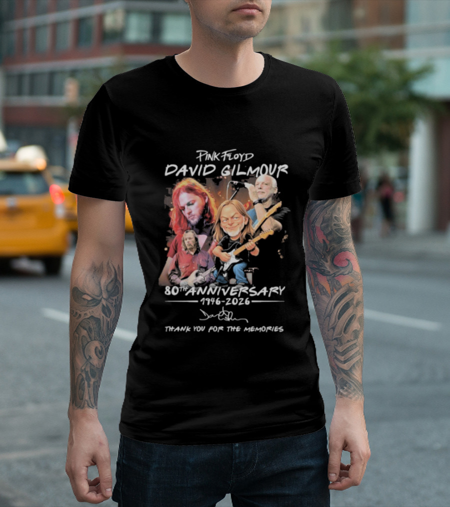 Pink Floyd David Gilmour 80th Anniversary 1946 2026 Thank You For The Memories T-Shirt