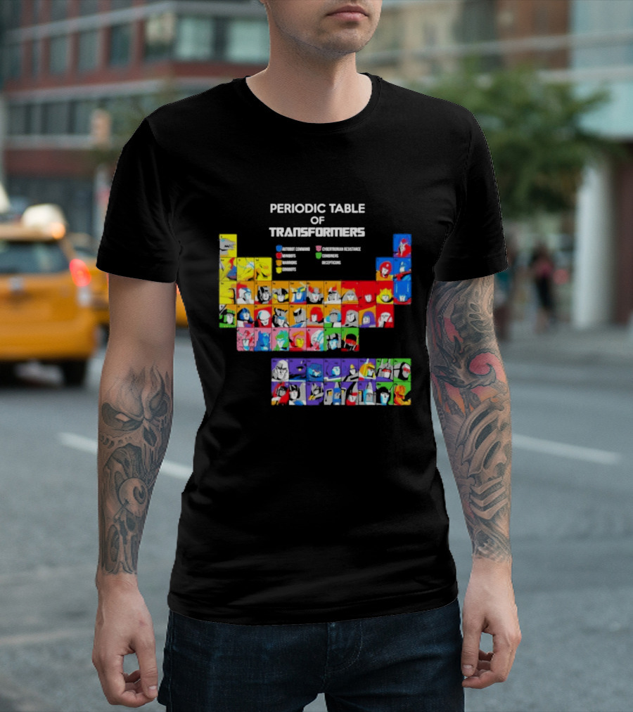 Periodic Table Of Transformers Autobots Decepticons Maximals Predacons T-Shirt