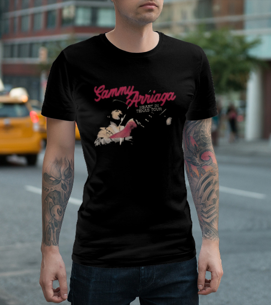 Sammy Arriaga Heart In Texas Tour Cowboy Boot Desert Scene T-Shirt