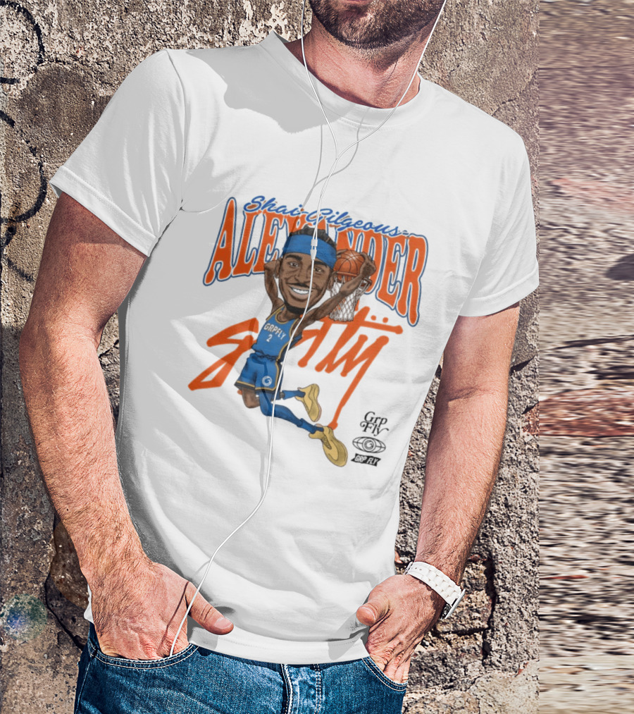 Shai Gilgeous Alexander Oklahoma City Basketball Dunk By Grip Fly T-Shirt