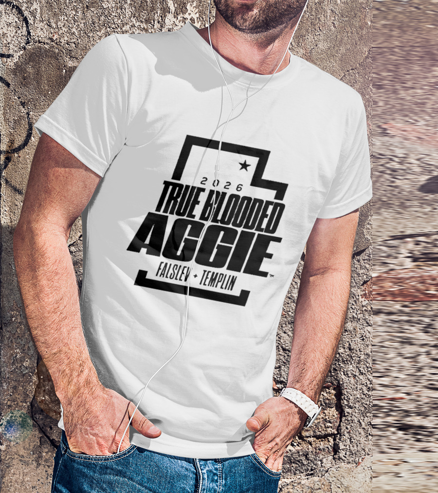 True Blooded Aggie Falslev Templin 2026 Utah State Outline Star T-Shirt