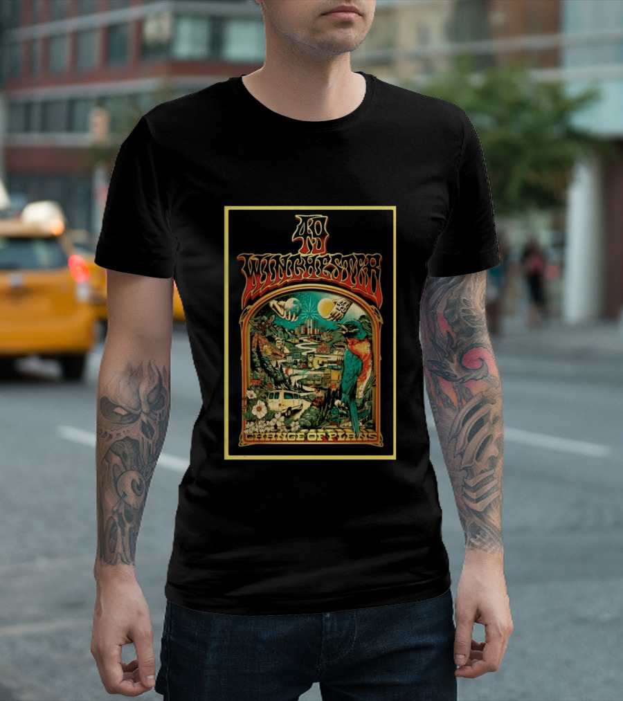 49 Winchester Change Of Plans Psychedelic Nature Cityscape Bird Van Moonflower T-Shirt