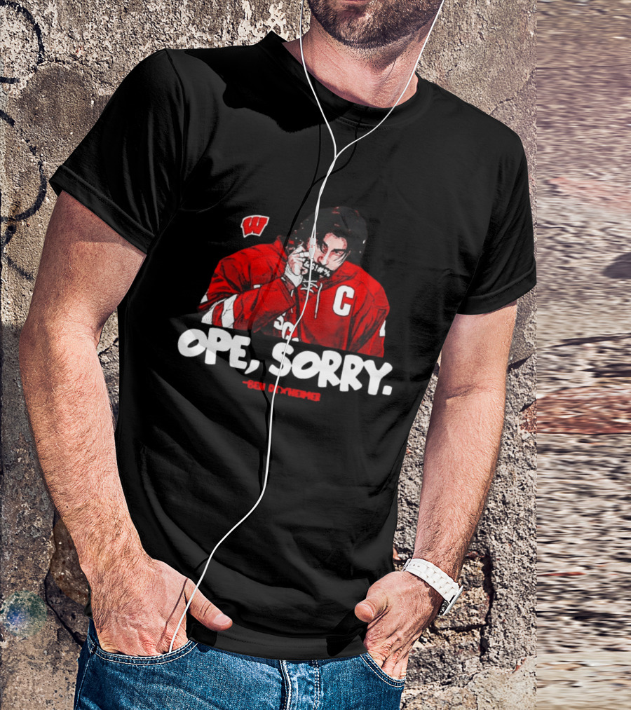 Ben Dexheimer Wisconsin Badgers Ope Sorry Caricature C Hockey Player T-Shirt