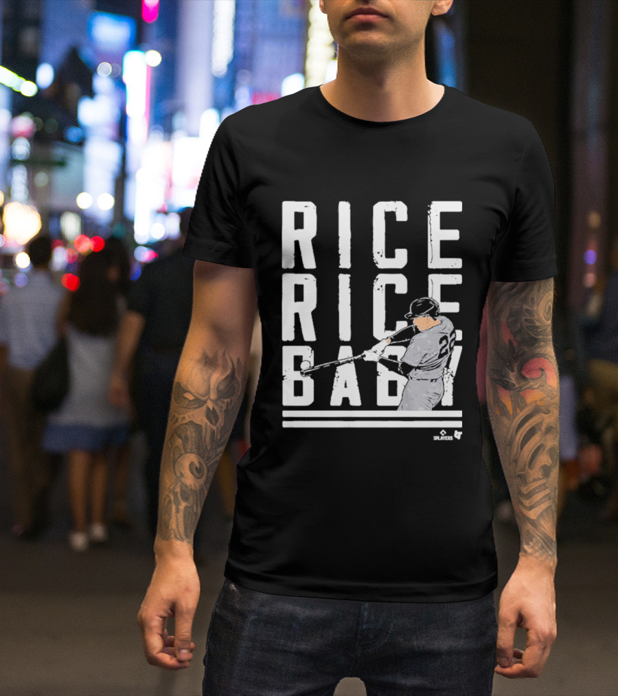 Rice Rice Baby Baseball Player Number 2 Batting Action T-Shirt