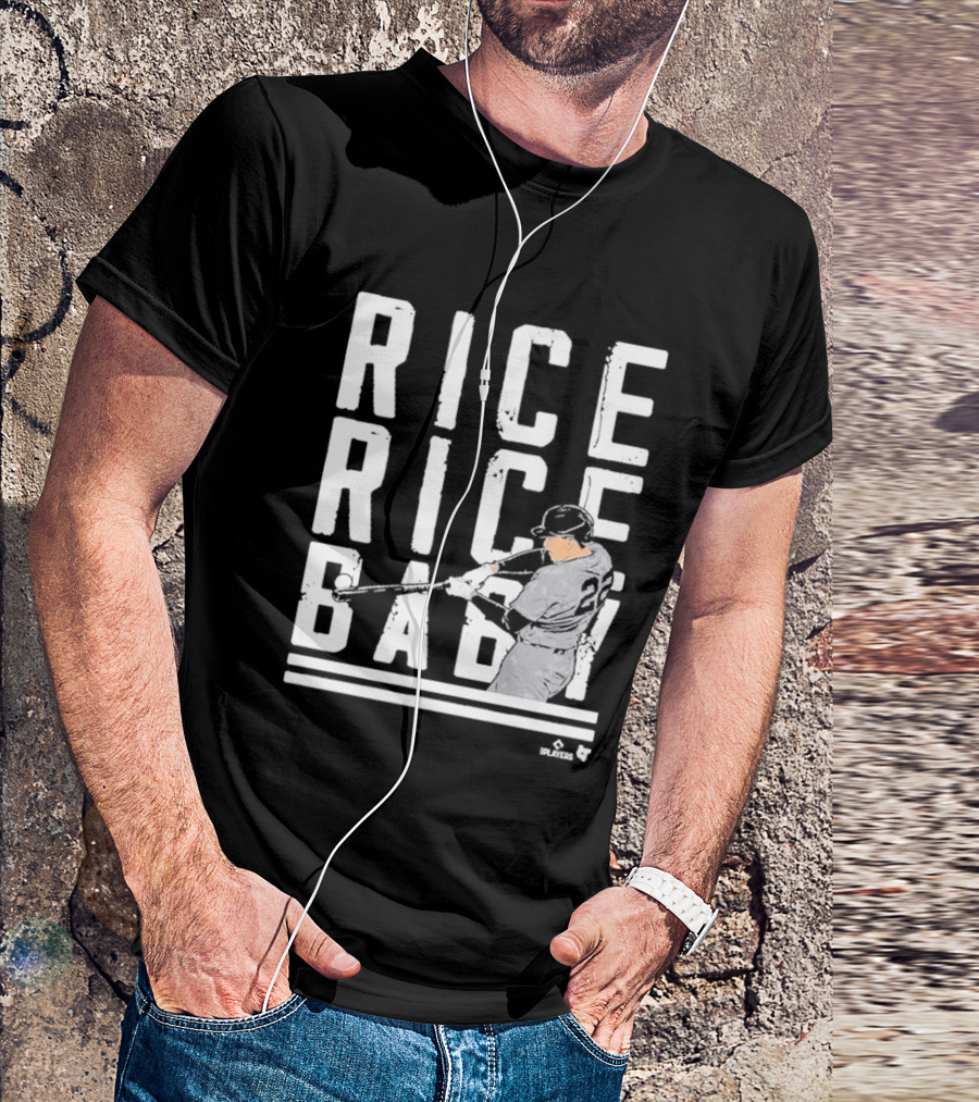 Rice Rice Baby Baseball Player Number 2 Batting Action T-Shirt