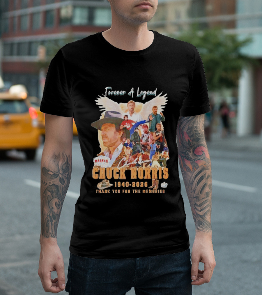 Forever A Legend Chuck Norris Thank You For The Memories 1940 2026 T-Shirt