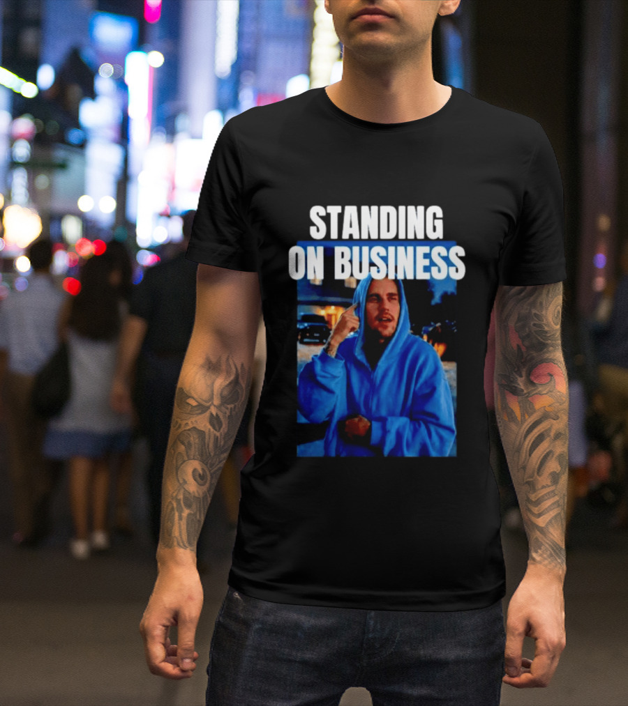 Standing On Business Blue Image T-Shirt