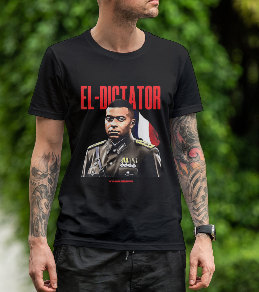 Kylian Mbappé El Dictator Military Uniform French Flag T-Shirt