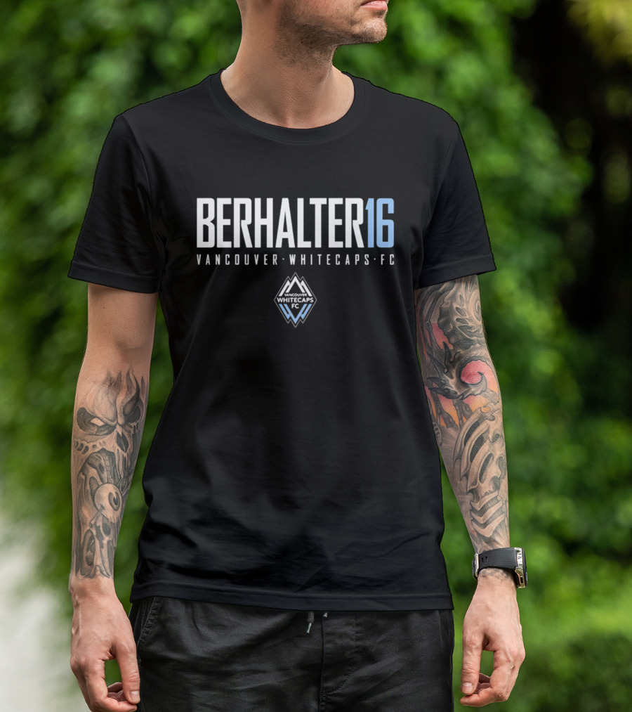 Berhalter 16 Vancouver Whitecaps FC White And Blue Crest T-Shirt