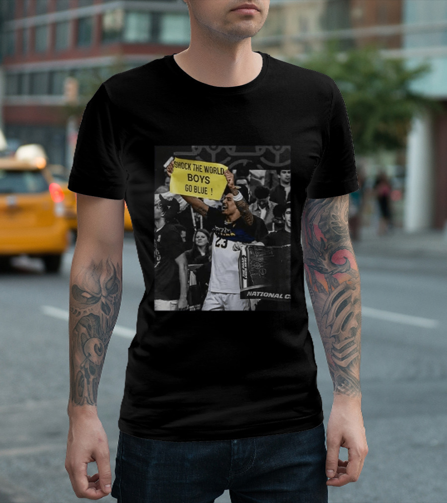 Shock The World Boys Go Blue Michigan Wolverines National Champions T-Shirt