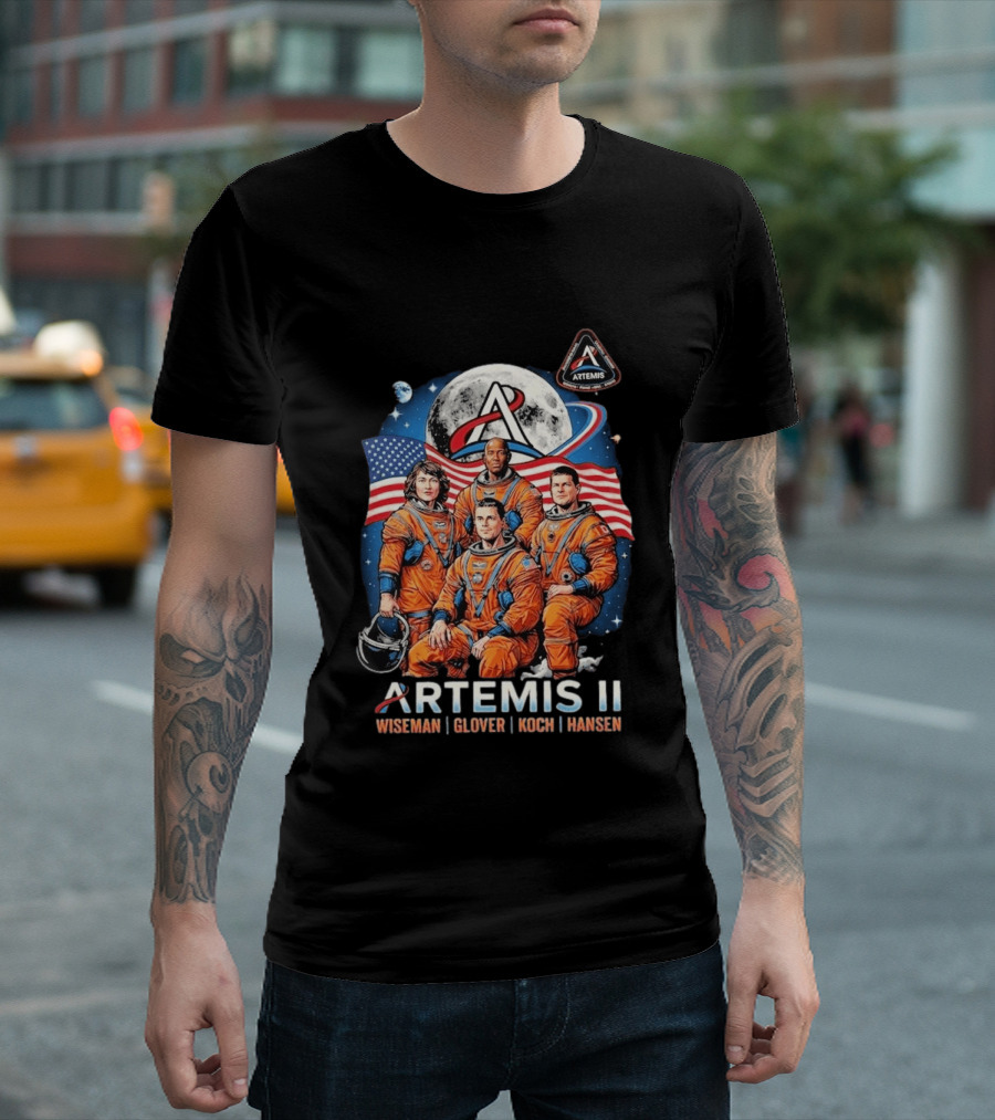 NASA Artemis II Wiseman Glover Koch Hansen Astronauts Return To Earth Moon Mission T-Shirt