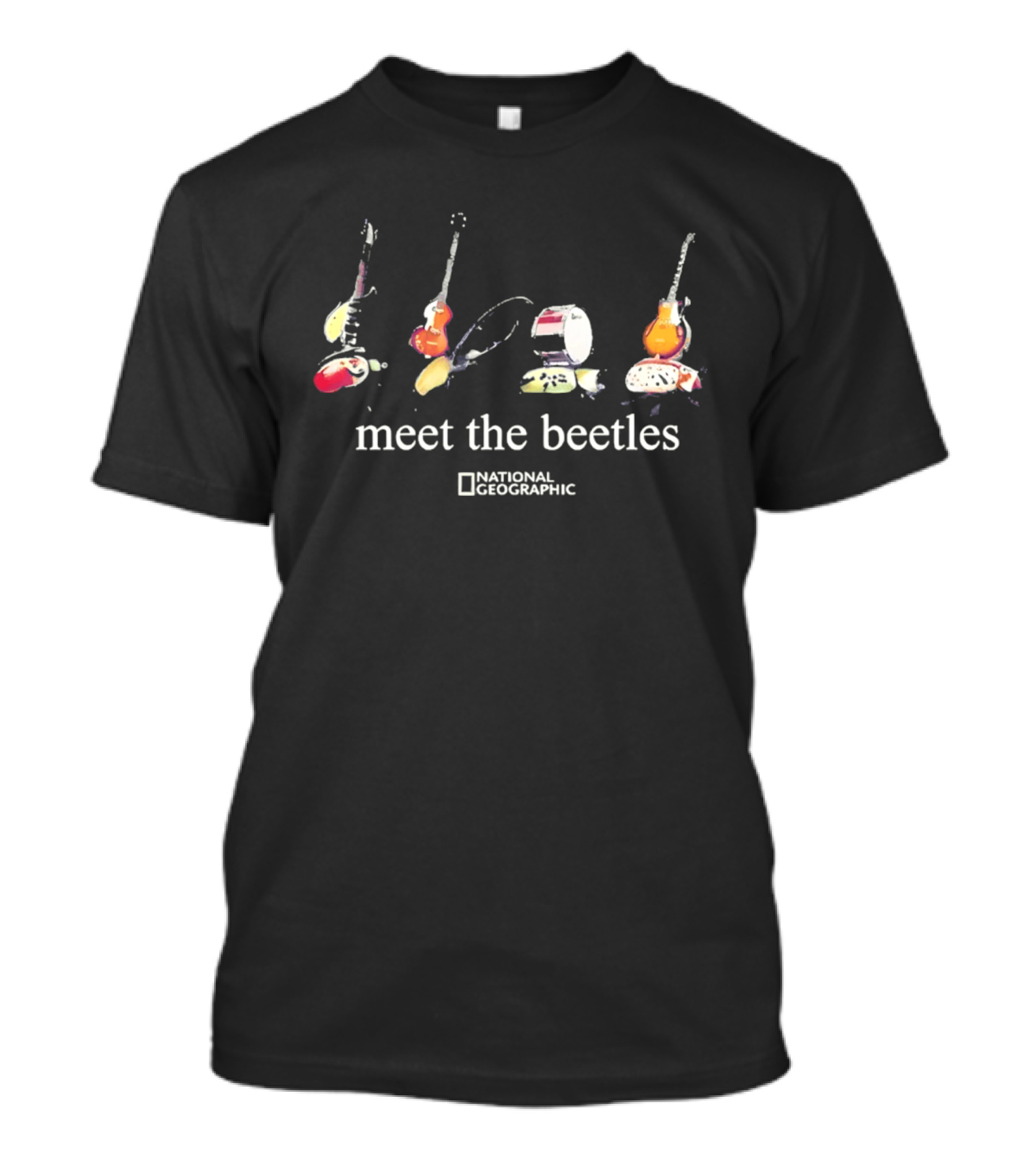 National Geographic Meet The Beetles Cotton Beatles Inspired Instruments T-Shirt