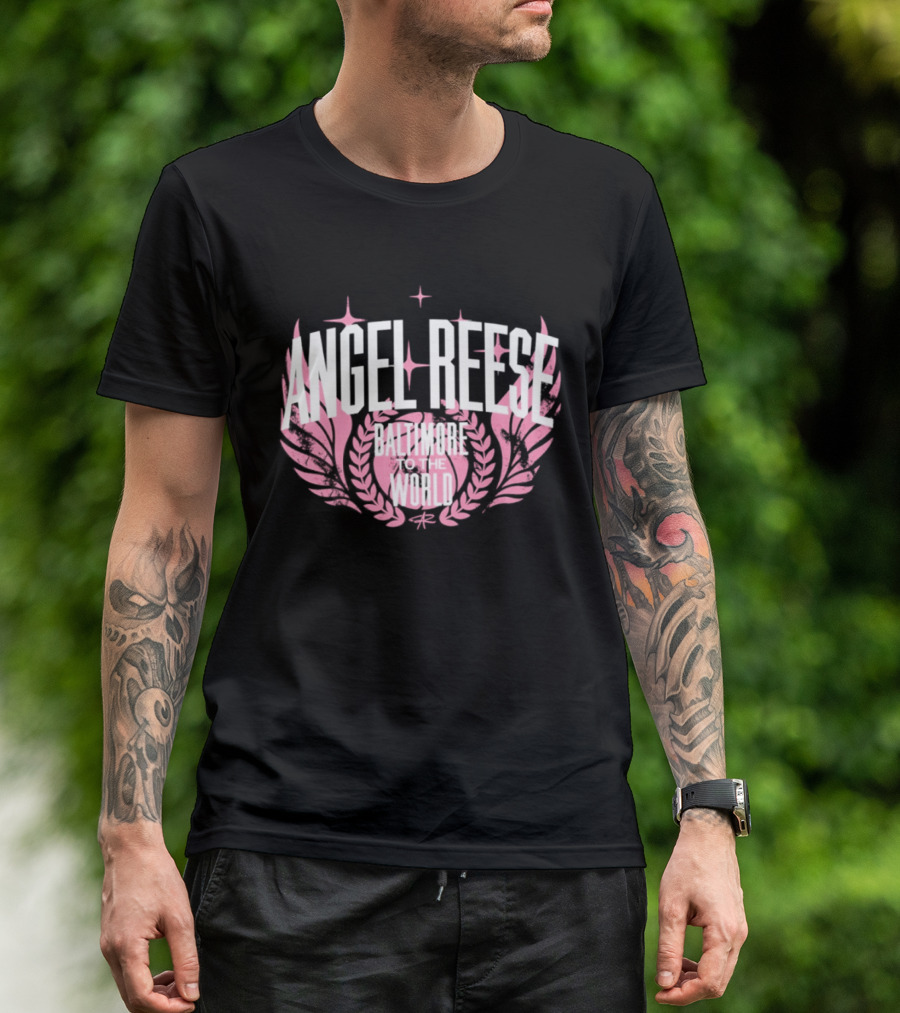 Angel Reese Baltimore To The World Laurel Wings Star Motif T-Shirt