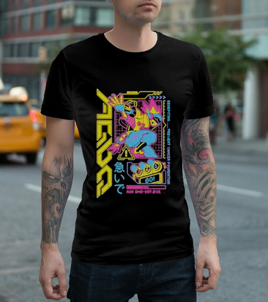 The Yetee AGDQ 26 Neon Anime Mech Retro Japanese T-Shirt