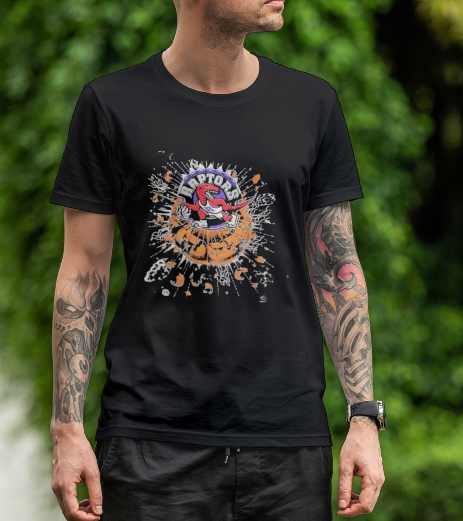 Toronto Raptors Splatter Exploding Basketball T-Shirt