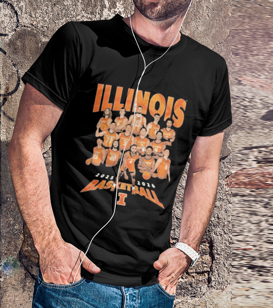 Illinois Basketball 2025 2026 Roster Players T-Shirt