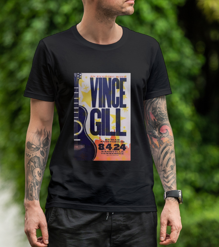 An Evening With Vince Gill Ryman Auditorium 8.4.24 Nashville Tennessee T-Shirt