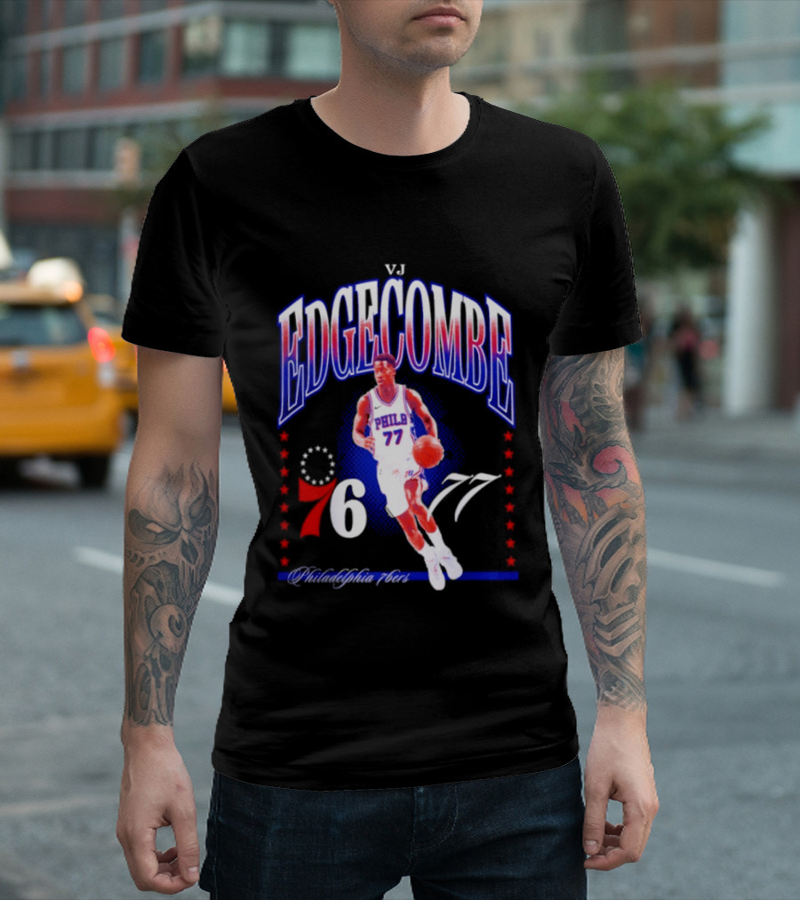 VJ Edgecombe Philadelphia 76ers 77 NBA Hype T-Shirt
