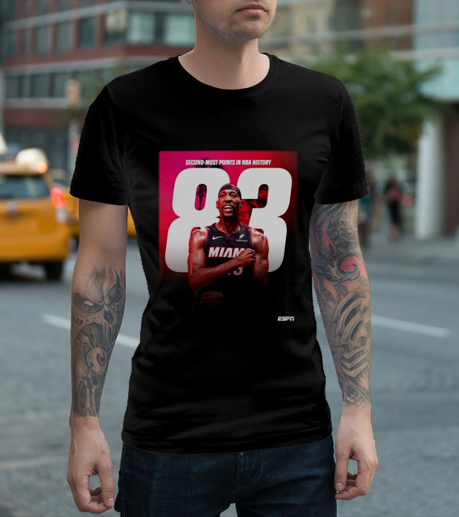 Bam Adebayo 83 Second Most Points NBA History Miami ESPN T-Shirt