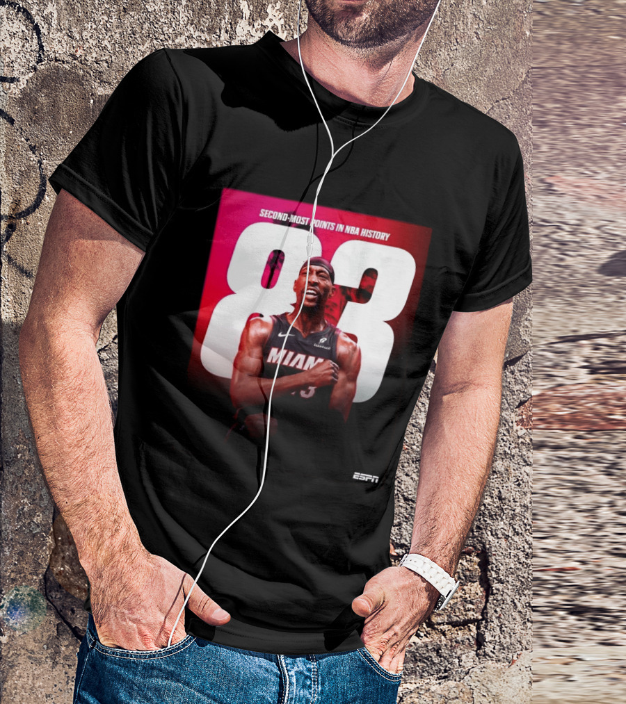 Bam Adebayo 83 Second Most Points NBA History Miami ESPN T-Shirt