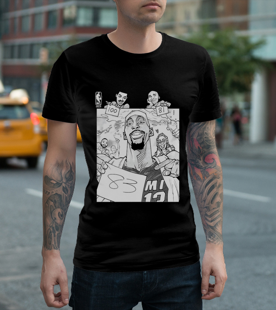 Bam Adebayo 83 Points Wilt Bam Kobe 2nd Highest Scoring Game NBA History Cartoon Miami 13 T-Shirt