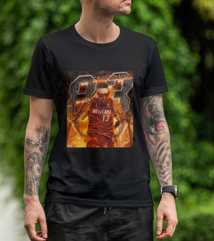 Carrer High 83 Miami Heat Bam Adebayo Goes Nuclear NBA Second Most Points T-Shirt