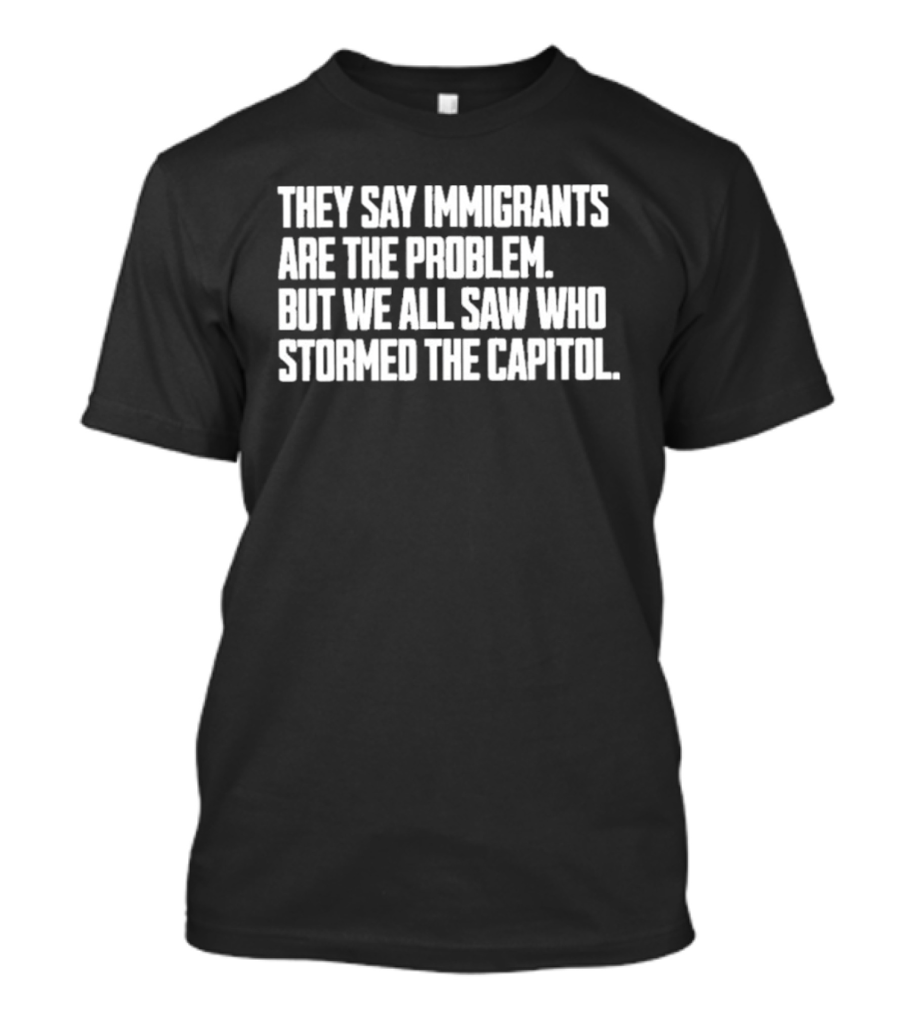 They Say Immigrants Are The Problem But We All Saw Who Stormed The Capitol T-Shirt