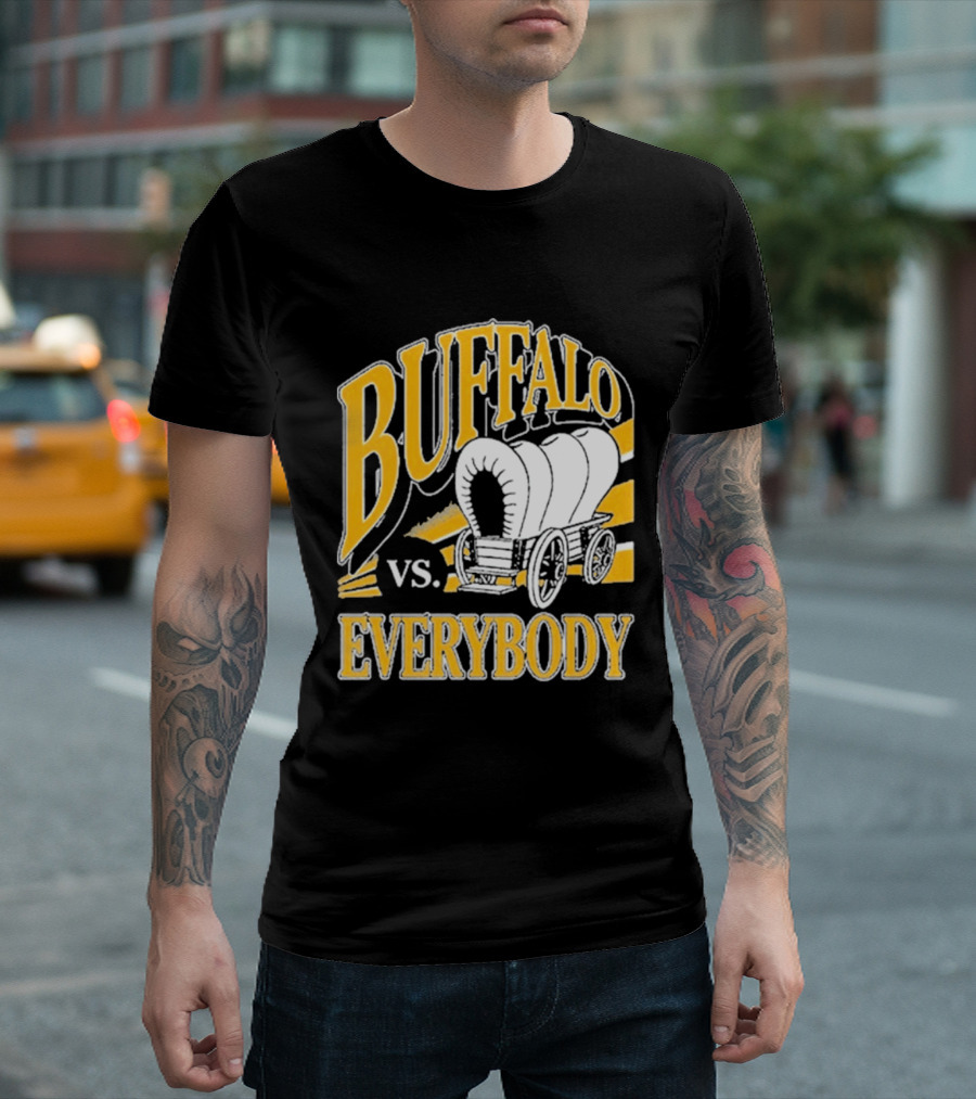 Buffalo Vs. Everybody Spittin' Chiclets Covered Wagon T-Shirt