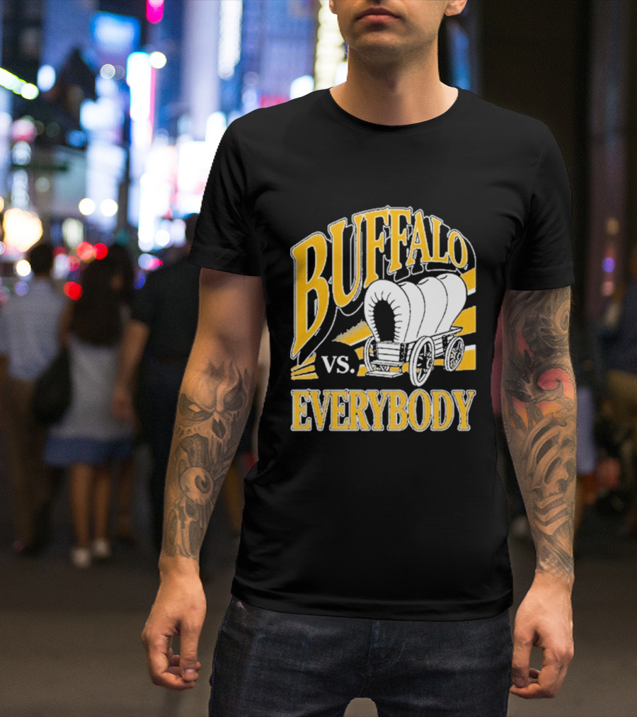 Buffalo Vs. Everybody Spittin' Chiclets Covered Wagon T-Shirt