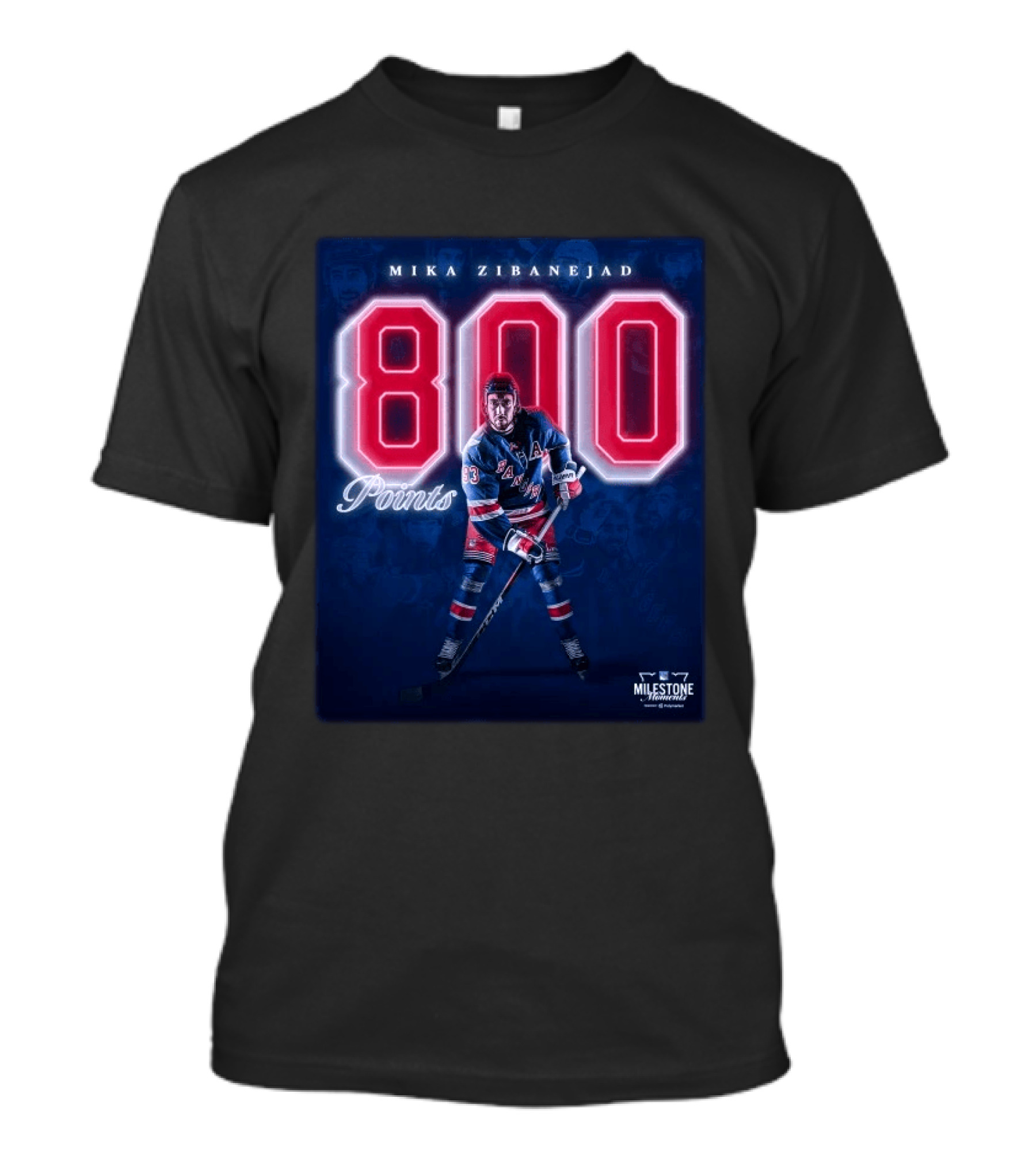 Mika Zibanejad 800 Points New York Rangers Milestone Moment T-Shirt