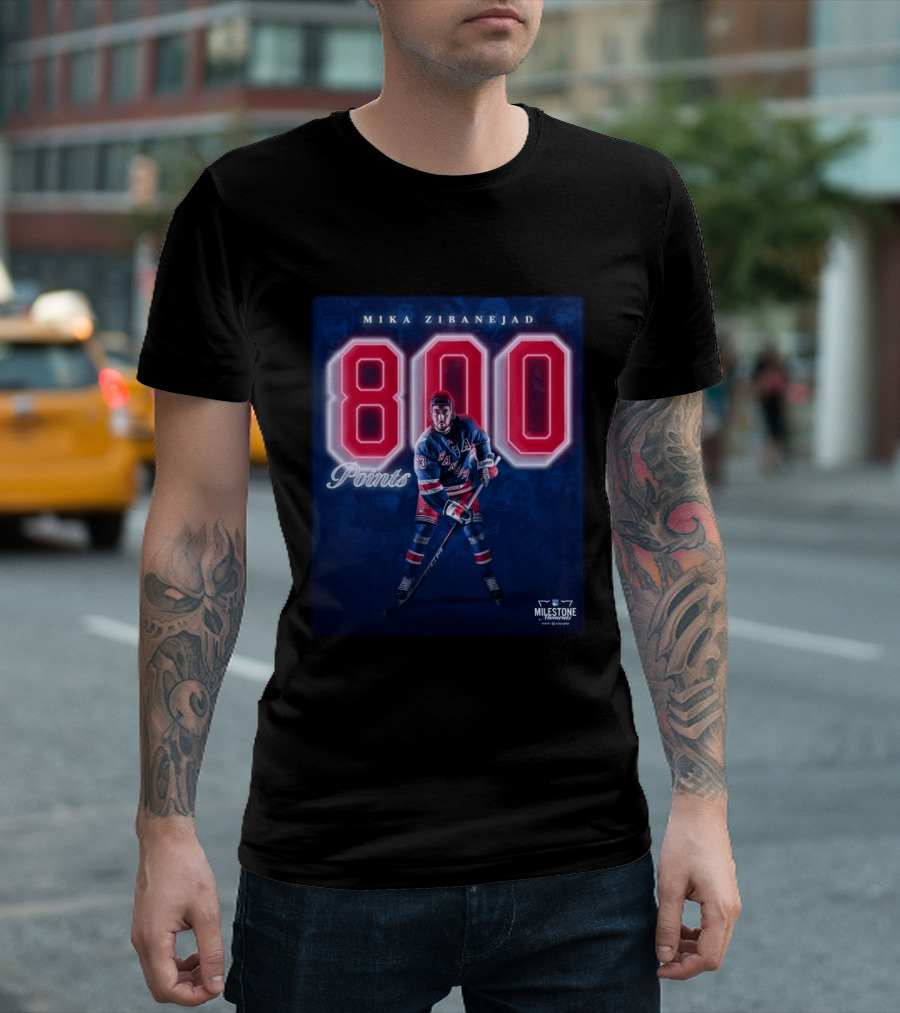 Mika Zibanejad 800 Points New York Rangers Milestone Moment T-Shirt