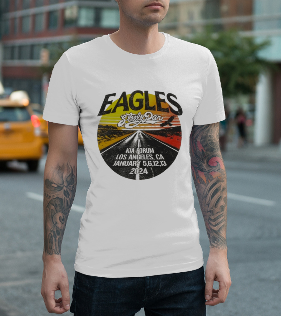 Eagles Steely Dan Kia Forum Los Angeles January 2024 Tour T-Shirt