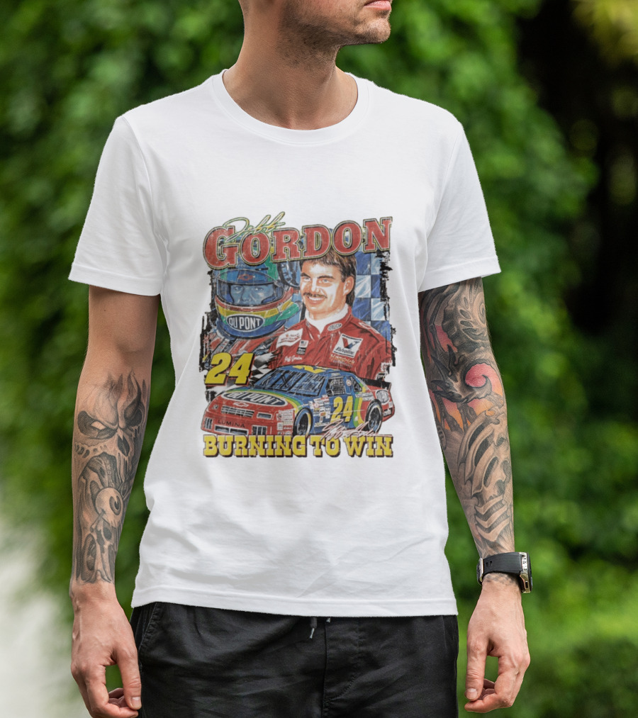 Jeff Gordon Dupont Racing 24 Burning To Win T-Shirt