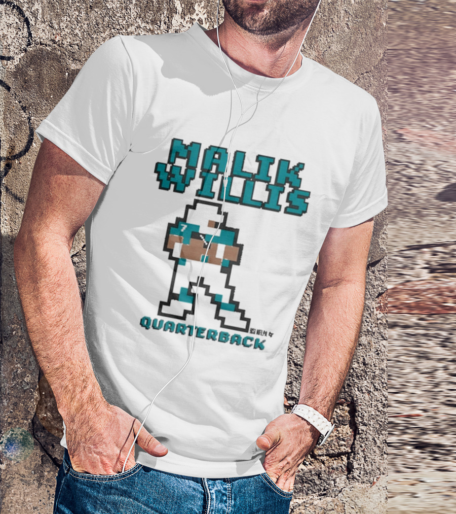 Malik Willis Retro Pixel Quarterback Miami Baller T-Shirt
