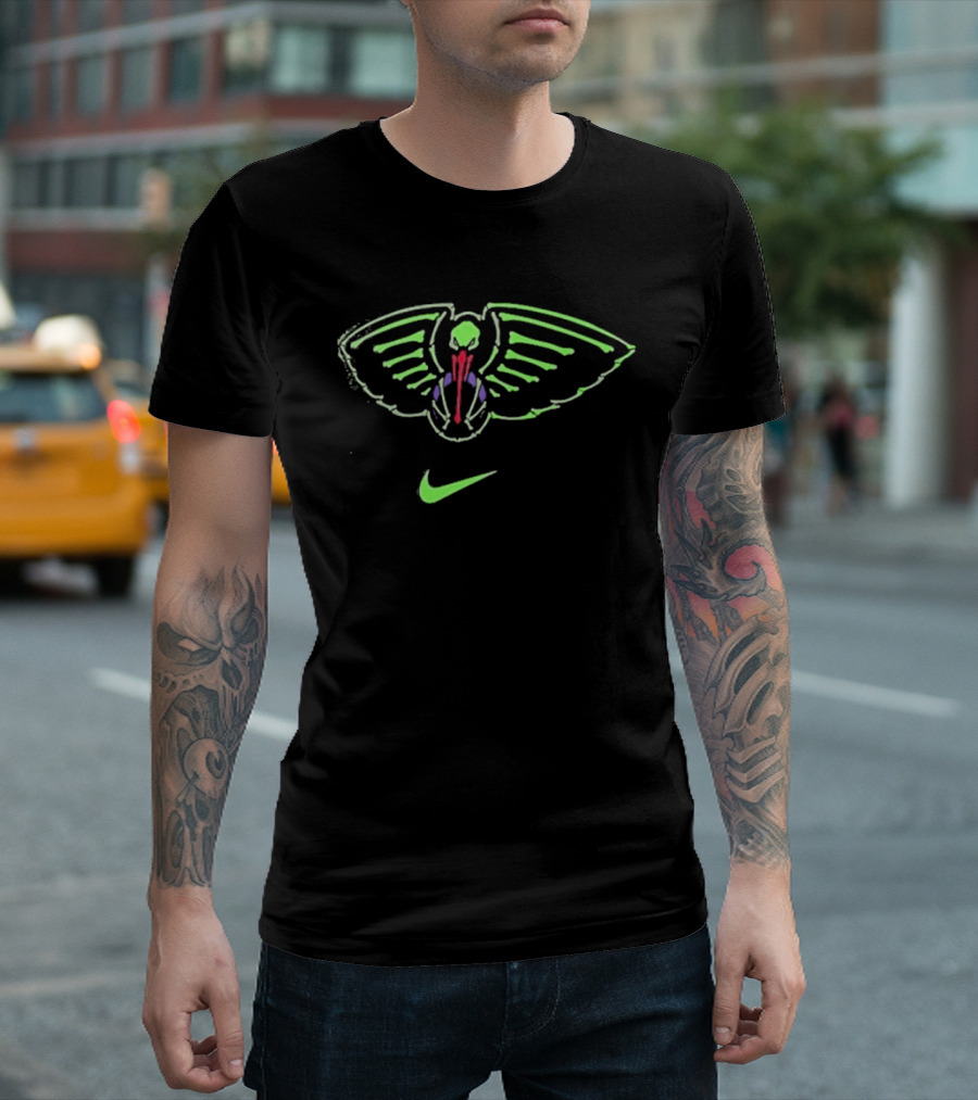 New Orleans Pelicans Nike 2025 2026 NBA City Edition Neon Wings T-Shirt