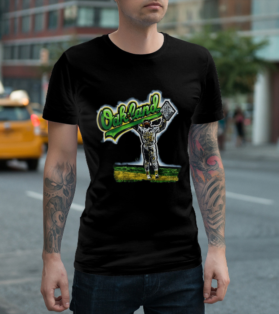 Oakland Athletics Rickey Henderson Celebration T-Shirt