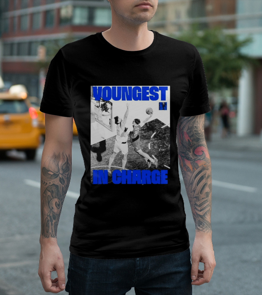 Youngest In Charge Cooper Flagg Dallas Mavericks Dunk T-Shirt