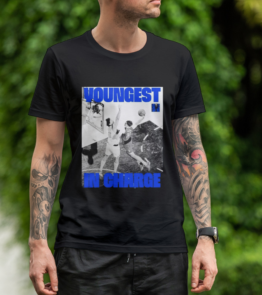 Youngest In Charge Cooper Flagg Dallas Mavericks Dunk T-Shirt