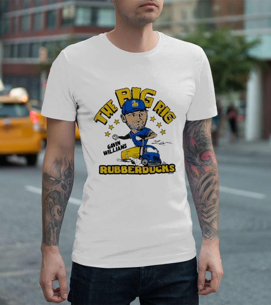 The Big Rig Akron Rubberducks Gavin Williams Baseball Truck T-Shirt