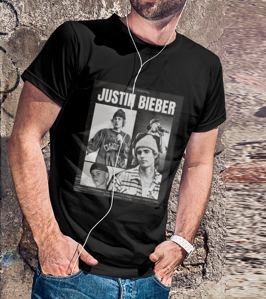 Drew House Viasmule Justin Bieber Collage Love Yourself Peaches Iconic Photos T-Shirt