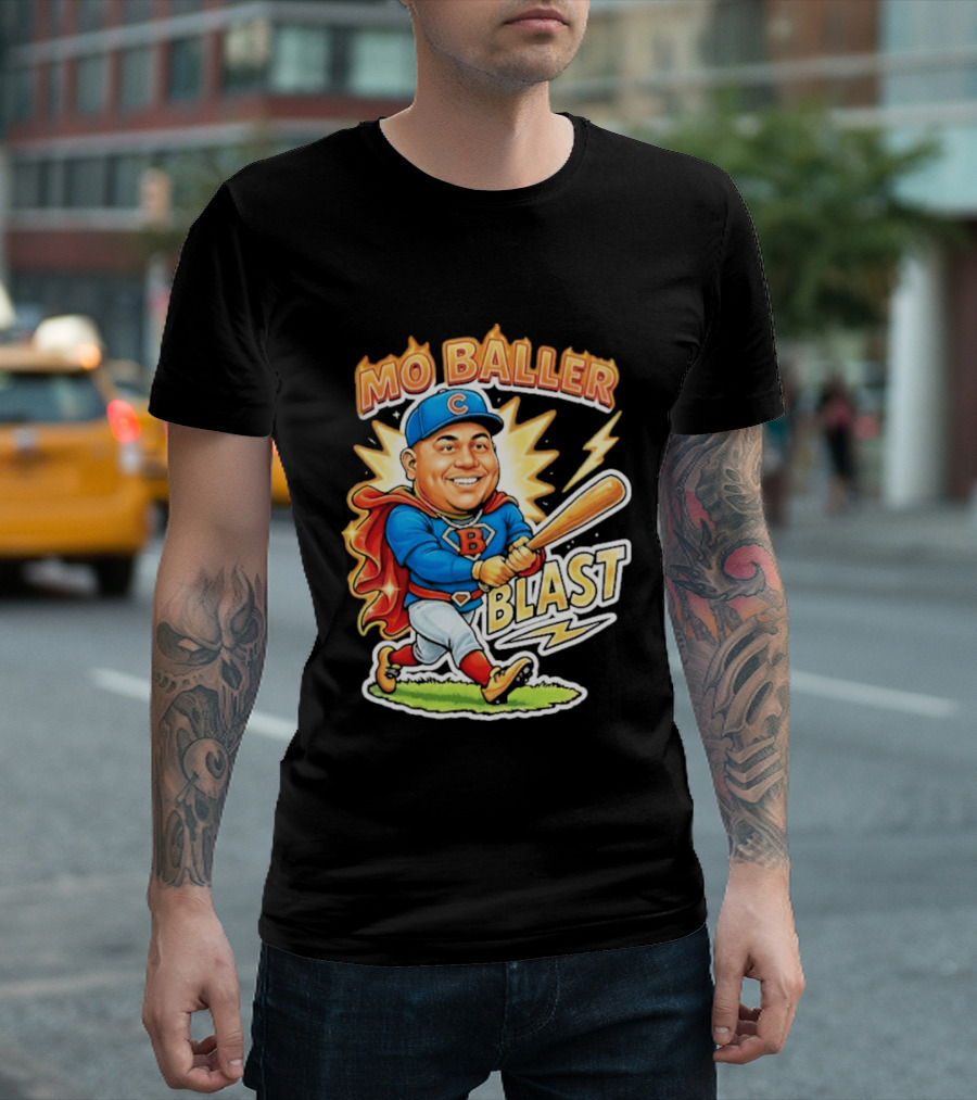 Mo Baller Blast Superhero Baseball Power T-Shirt