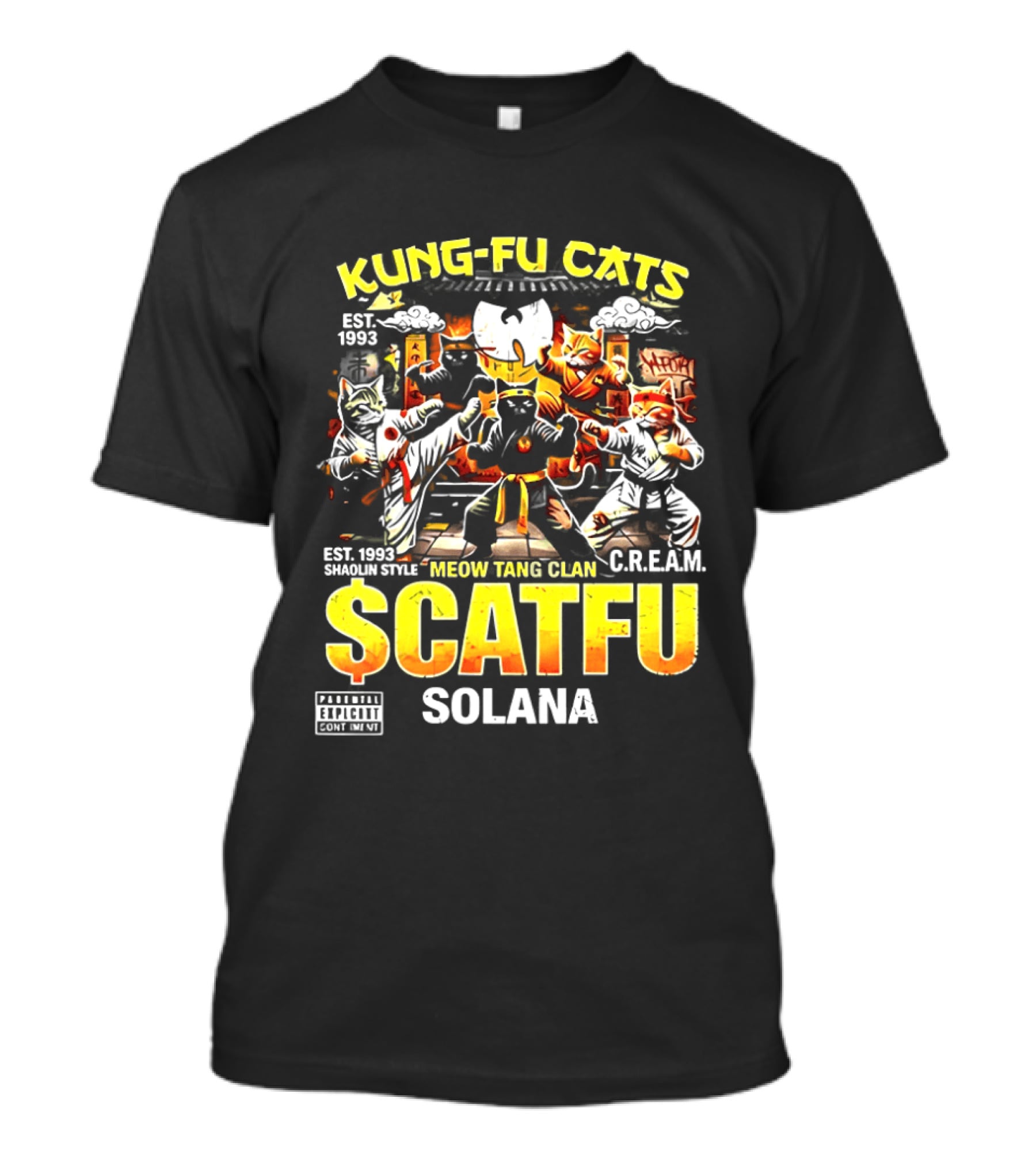 Kung Fu Cats Meow Tang Clan Catfu Solana C.R.E.A.M. T-Shirt